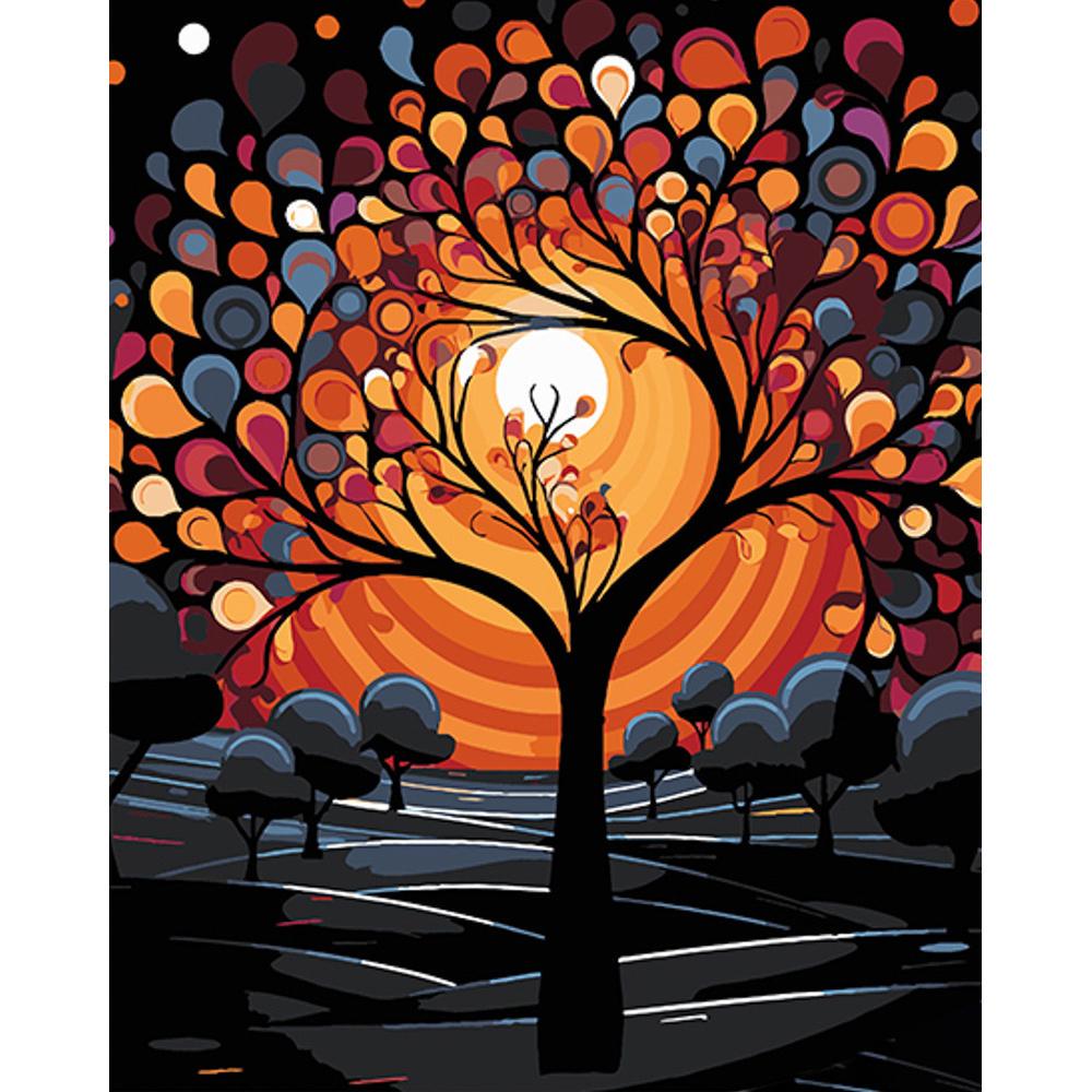 Картина по номерам Strateg Премиум Лунный свет на черном фоне 40x50 см (Str-AH1075)