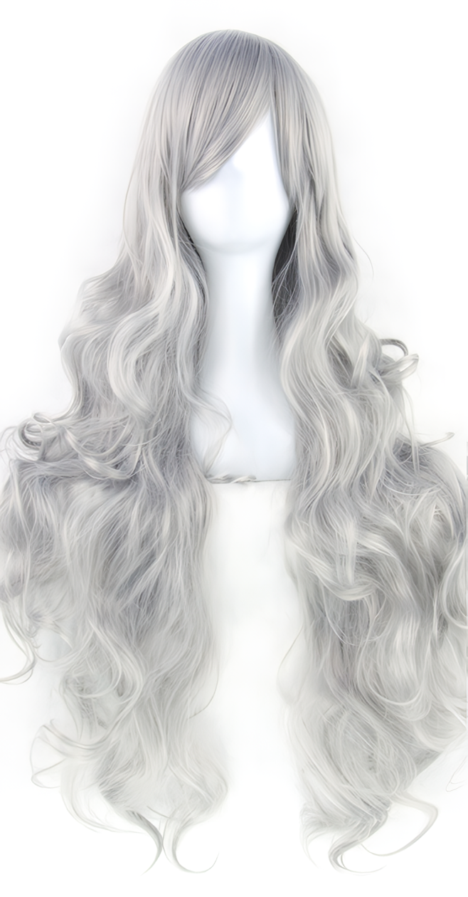 Парик волнистый аниме косплей 80 см Серебристо-серый (Т0000710-8) Парик волнистый аниме косплей 80 см Серебристо-серый (Т0000710-8)