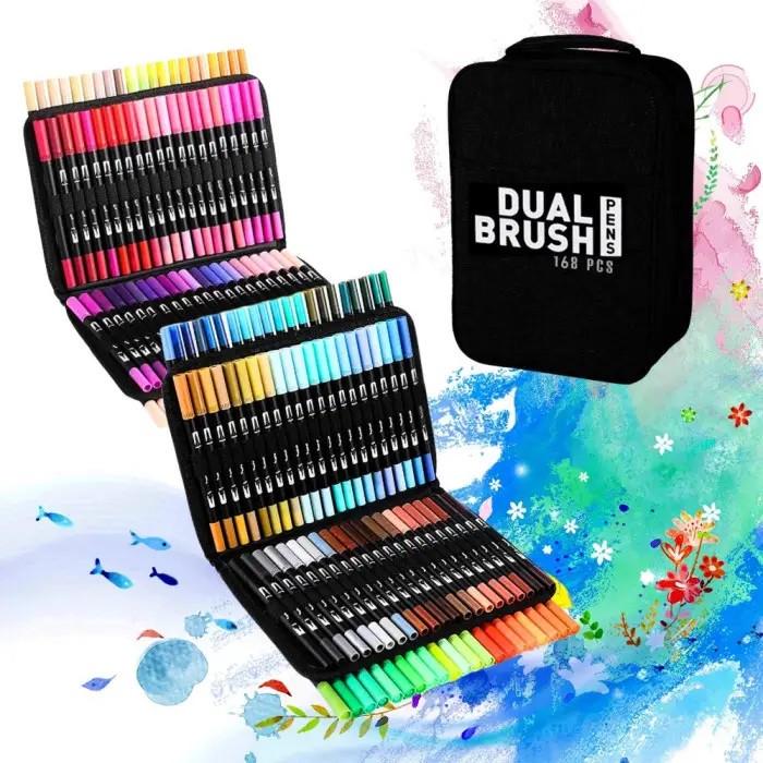 Набор двусторонних маркеров для скетчинга Black Dual Brush Pens на водной основе в сумке 168 шт. (3_05675) - фото 4 Набор двусторонних маркеров для скетчинга Black Dual Brush Pens на водной основе в сумке 168 шт. (3_05675) - фото 4