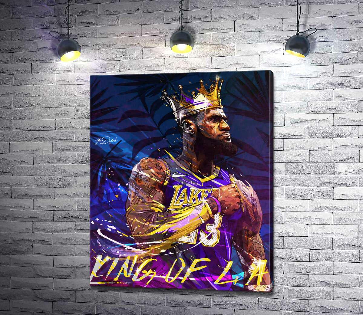Картина ArtPoster Баскетболист Леброн Джеймс (LeBron James) - король Лос-Анджелеса 104x130 см Модуль №1 (000111)