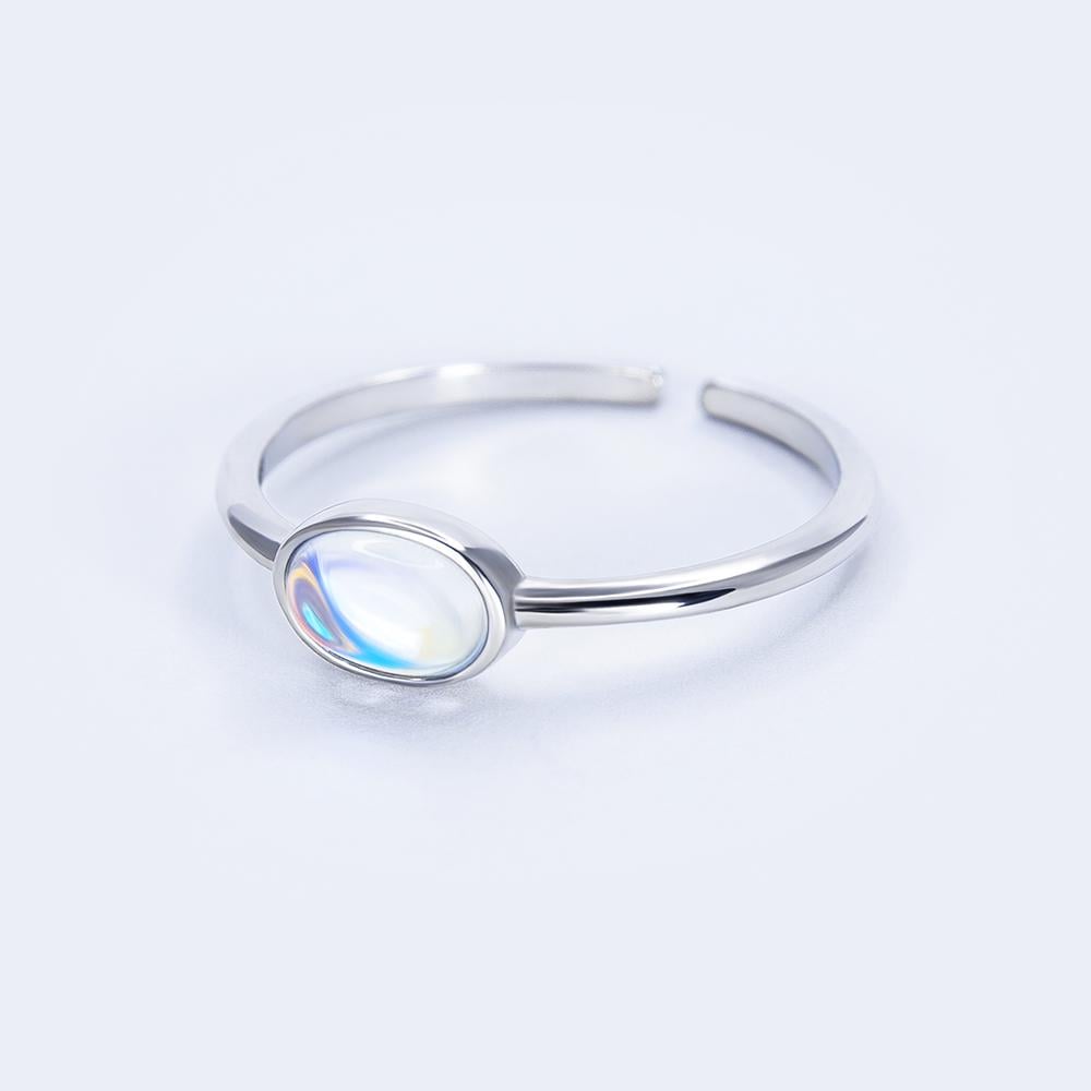 Кольцо серебряное с лунным камнем р. 16-17 (k2mkmc-69)