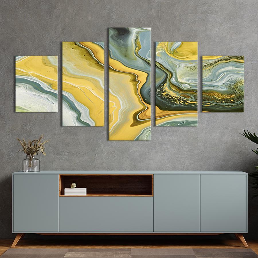 Модульная картина из 5 частей Мрамор пустынных оттенков 112x54 см (55-52)