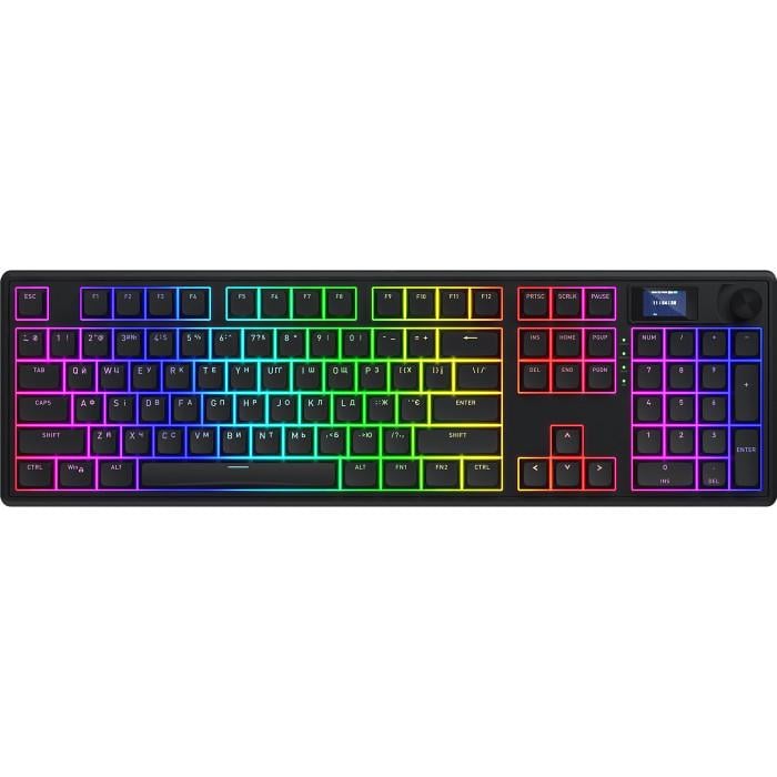 Клавиатура беспроводная Hator Skyfall 100 Pro Wireless механическая TFT Display 100 клавиш RGB Black (HTK4101UA)