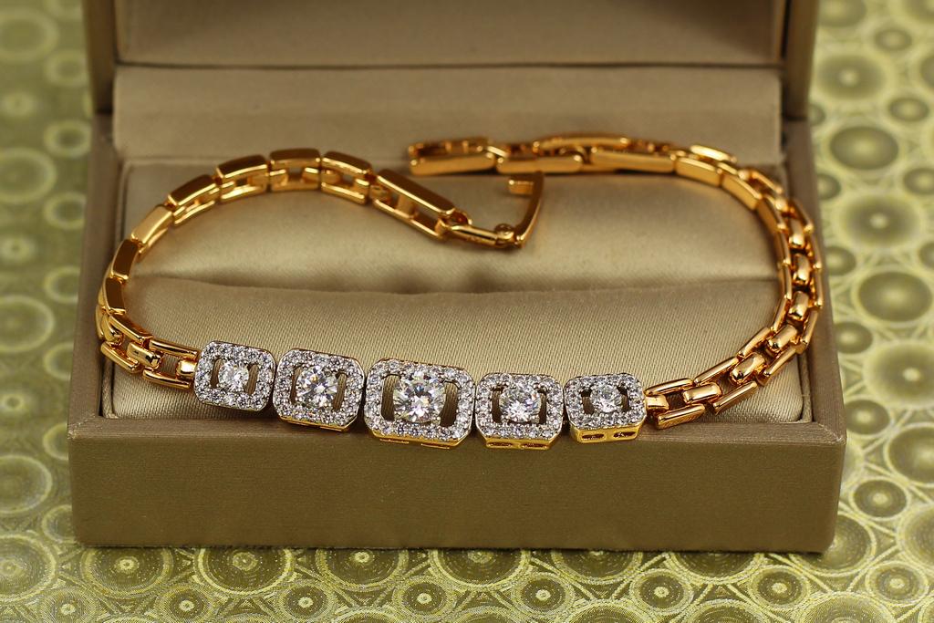 Браслет Xuping Jewelry Старт с родием 17 см 8 мм Золотистый (29885989)