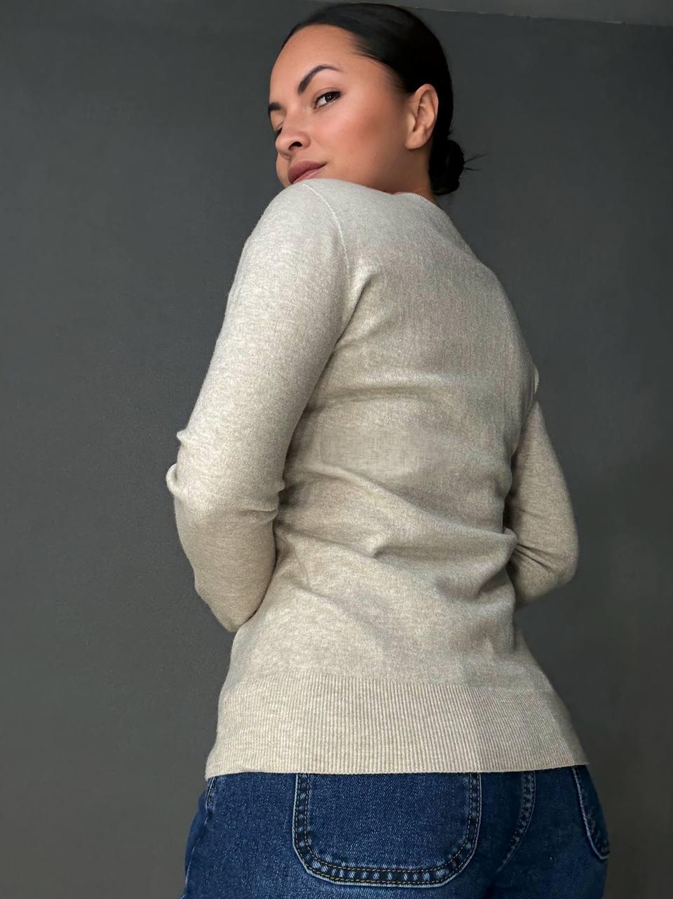 Свитер женский A-N 2403 водолазка гольф базовый с круглым горлом OS Бежевый (5715) - фото 3 Свитер женский A-N 2403 водолазка гольф базовый с круглым горлом OS Бежевый (5715) - фото 3