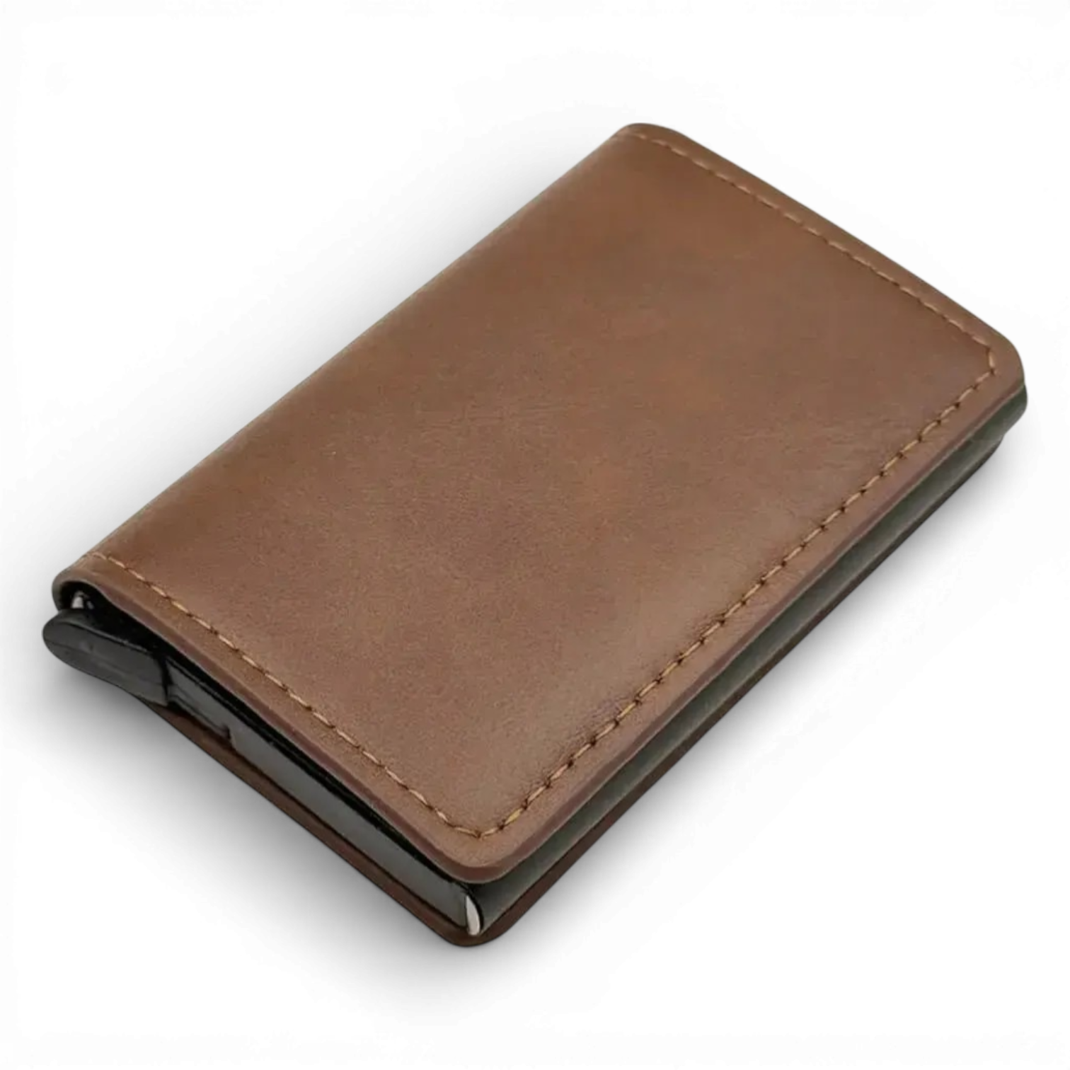 Картхолдер GDragon Home выдвижной с RFID защитой алюминий/кожа Коричневый (125_3_0_3) Картхолдер GDragon Home выдвижной с RFID защитой алюминий/кожа Коричневый (125_3_0_3)