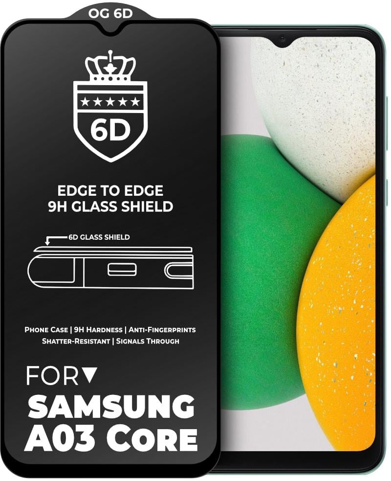 Стекло защитное 6D Samsung Galaxy A03 Core A032 Glass Shield (33206)