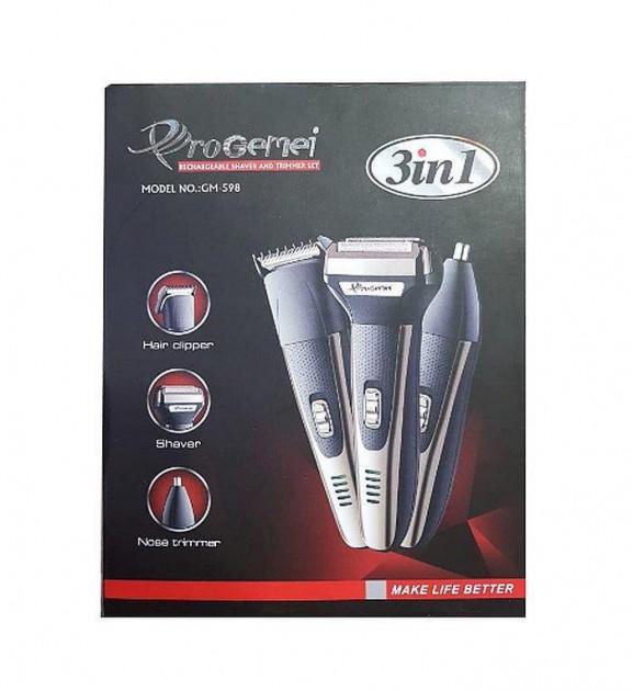 Аккумуляторный триммер/машинка Gemei PRO 3в1 GM-598