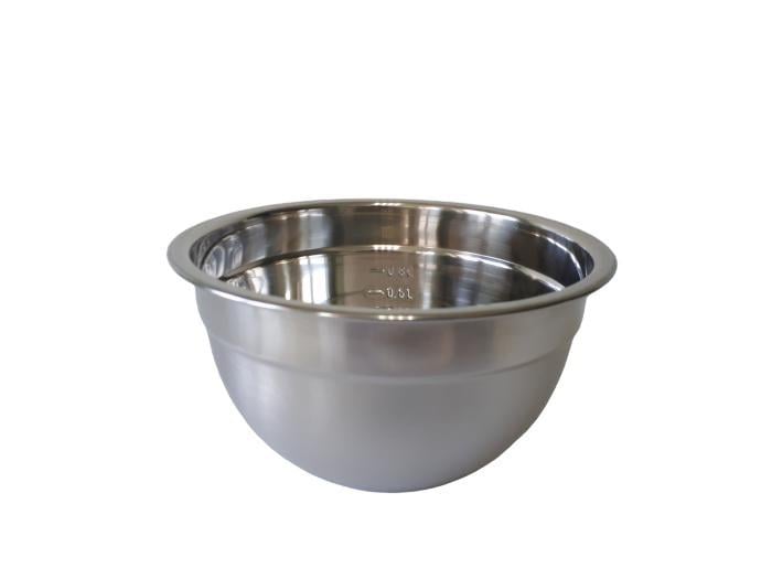Миска кухонная для миксера глубокая из нержавеющей стали матовая 1,5 л 18x10 см (18036)