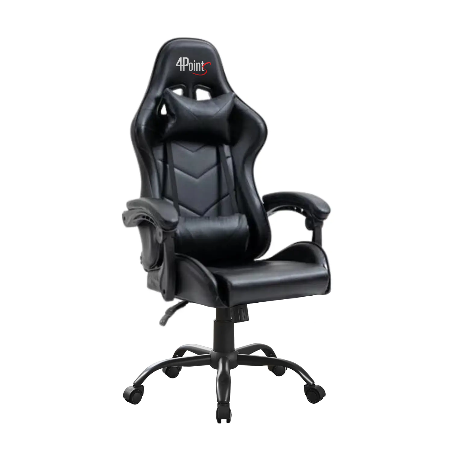 Крісло ігрове комп'ютерне TEMPO з металевою основою з подушками Чорний (40046) - фото 1 Крісло ігрове комп'ютерне TEMPO з металевою основою з подушками Чорний (40046) - фото 1