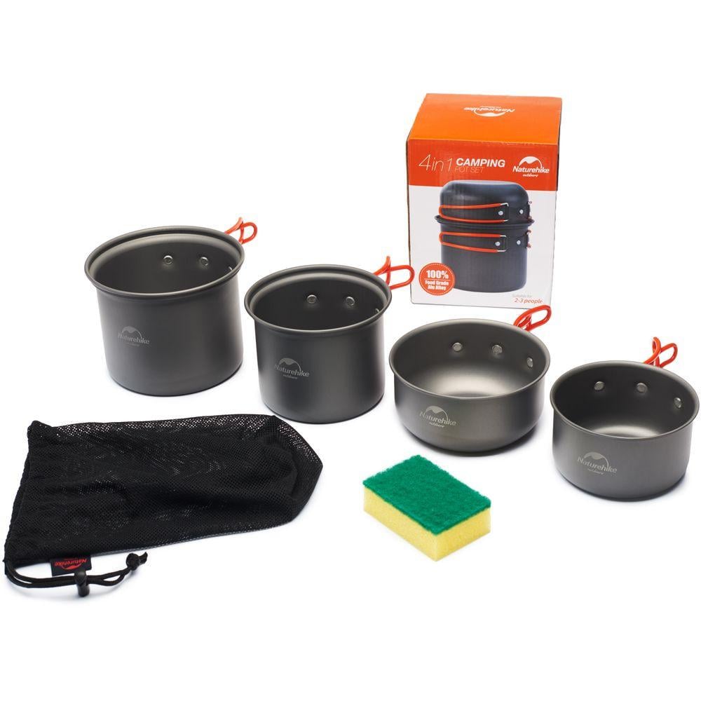 Набор посуды Naturehike NH15T401-G для кемпинга алюминий 4 шт. (6927595787212)