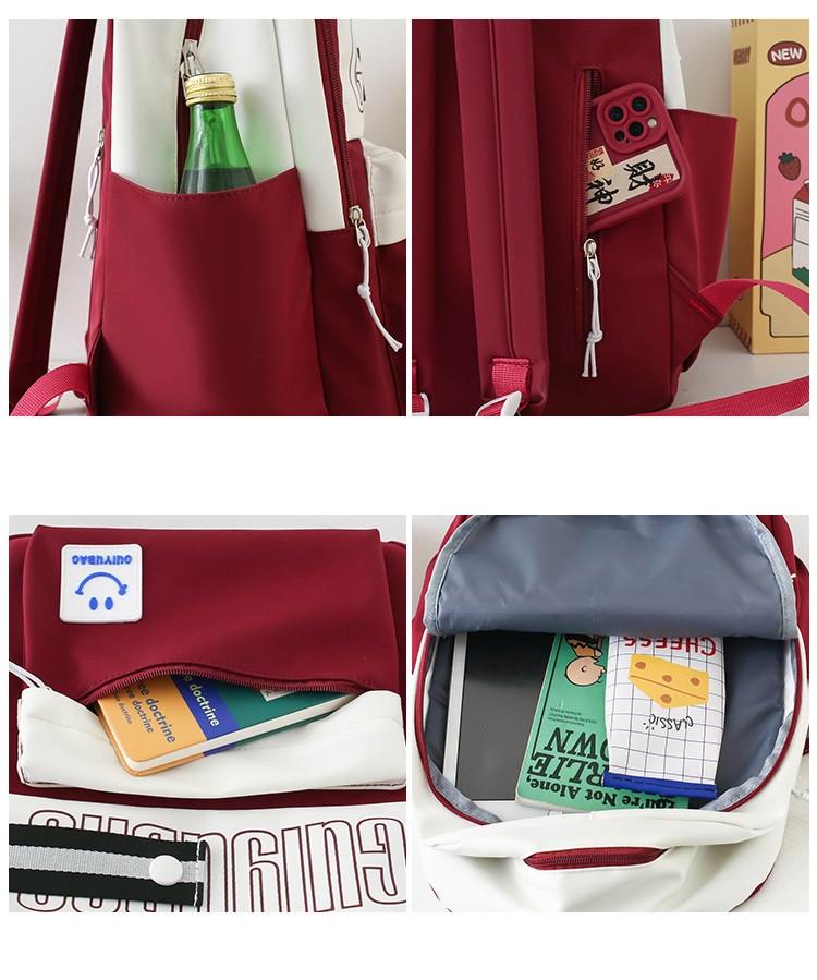 Школьный рюкзак для девочки 4в1 Бело-красный (SG5542-3) - фото 4