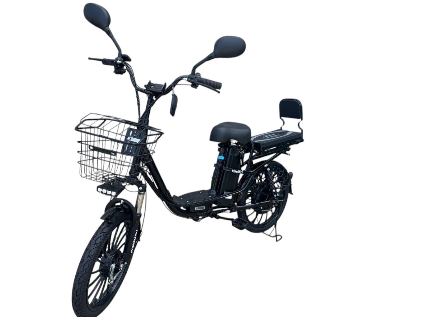 Електровелосипед Minako PRO 20" 800W 60V 26Ah та PAS-система з сідушкою/багажником Чорний