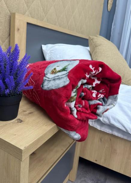 Покривало велсофт з різдвяним принтом Decorator WellSoft 150х210 см Червоний (87-173) - фото 6