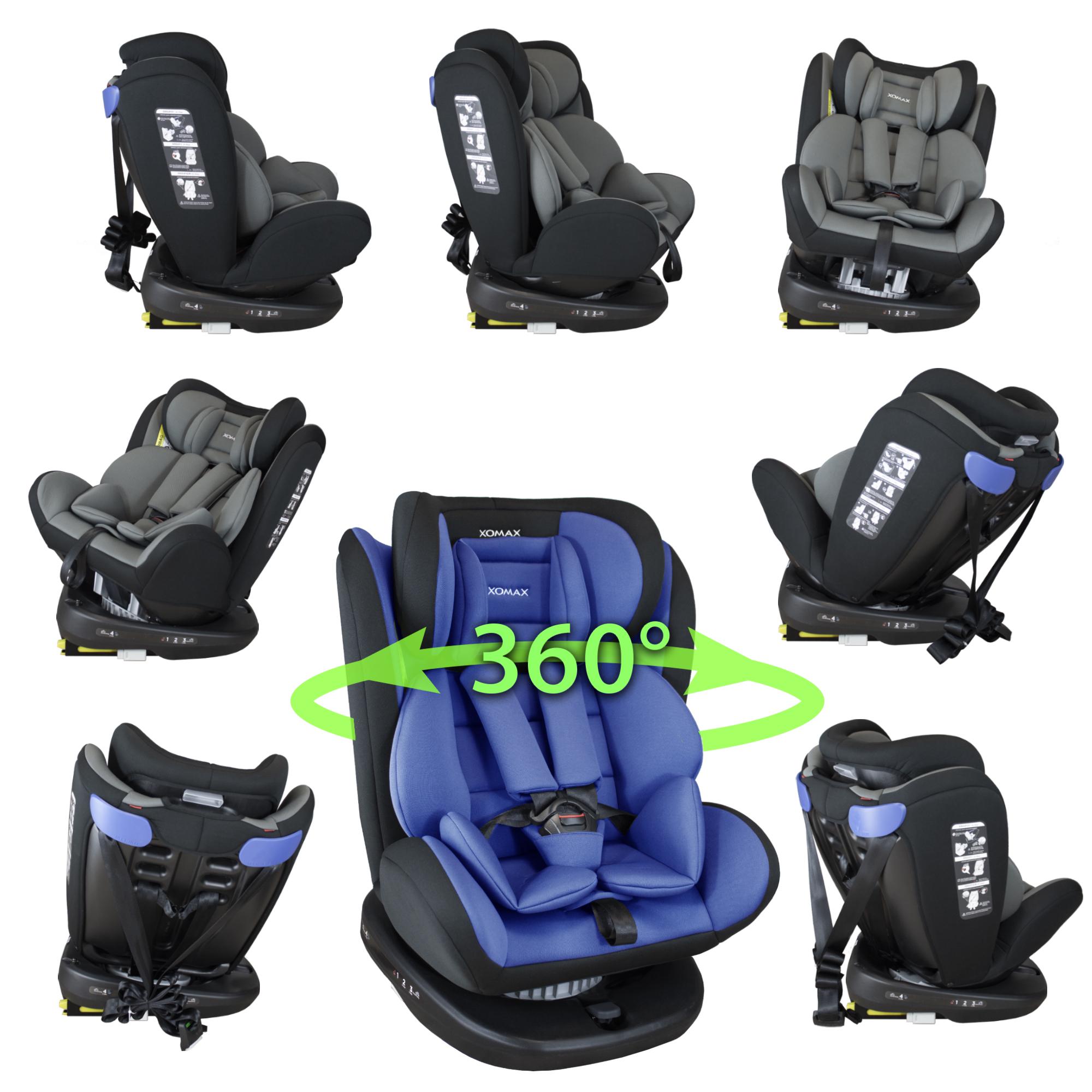 Дитяче автокрісло XOMAX з функцією обертання на 360° ISOFIX 0-36 кг Синій - фото 3