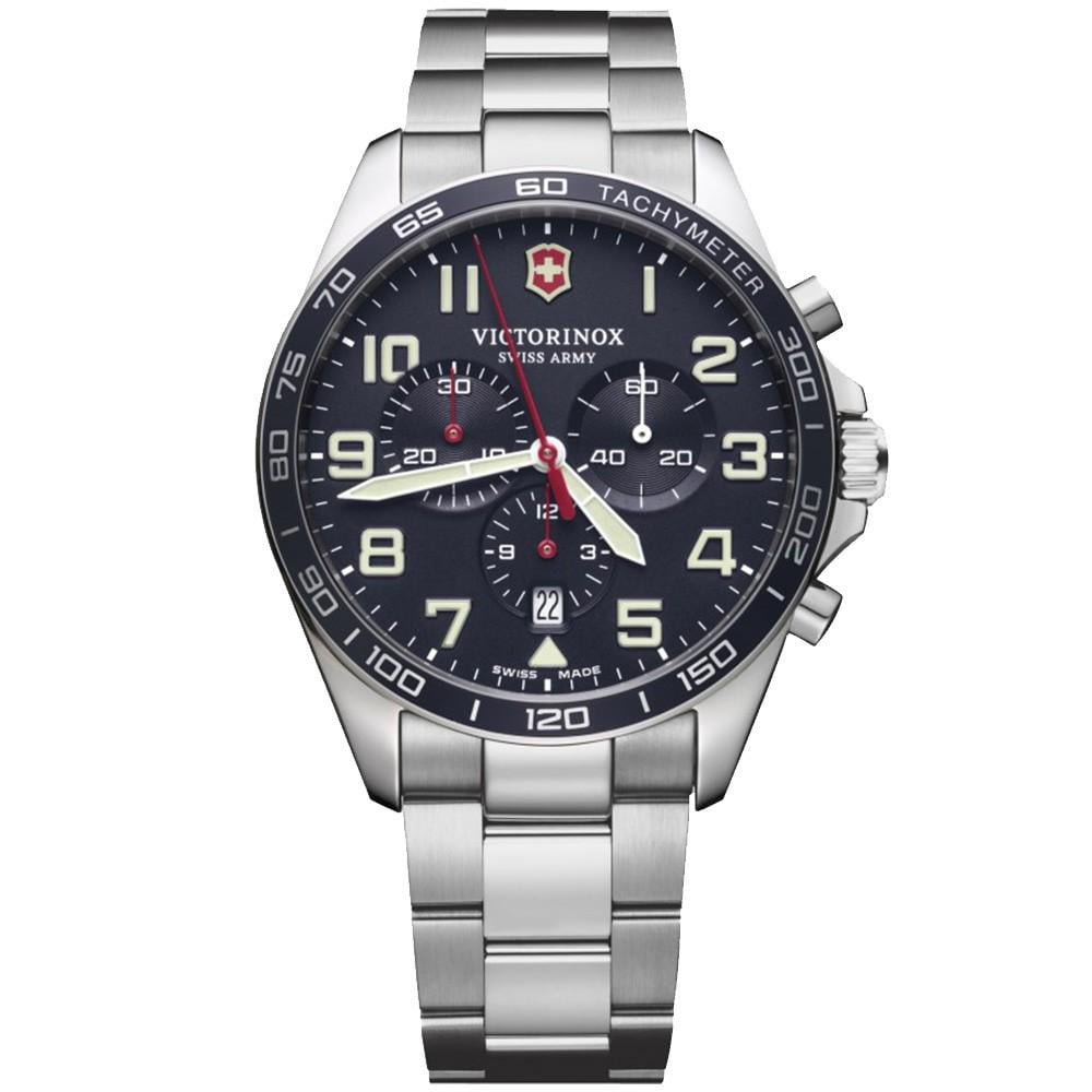 Наручний годинник чоловічий Victorinox Swiss Army Fieldforce Chrono кварцевий Silver (V241857)
