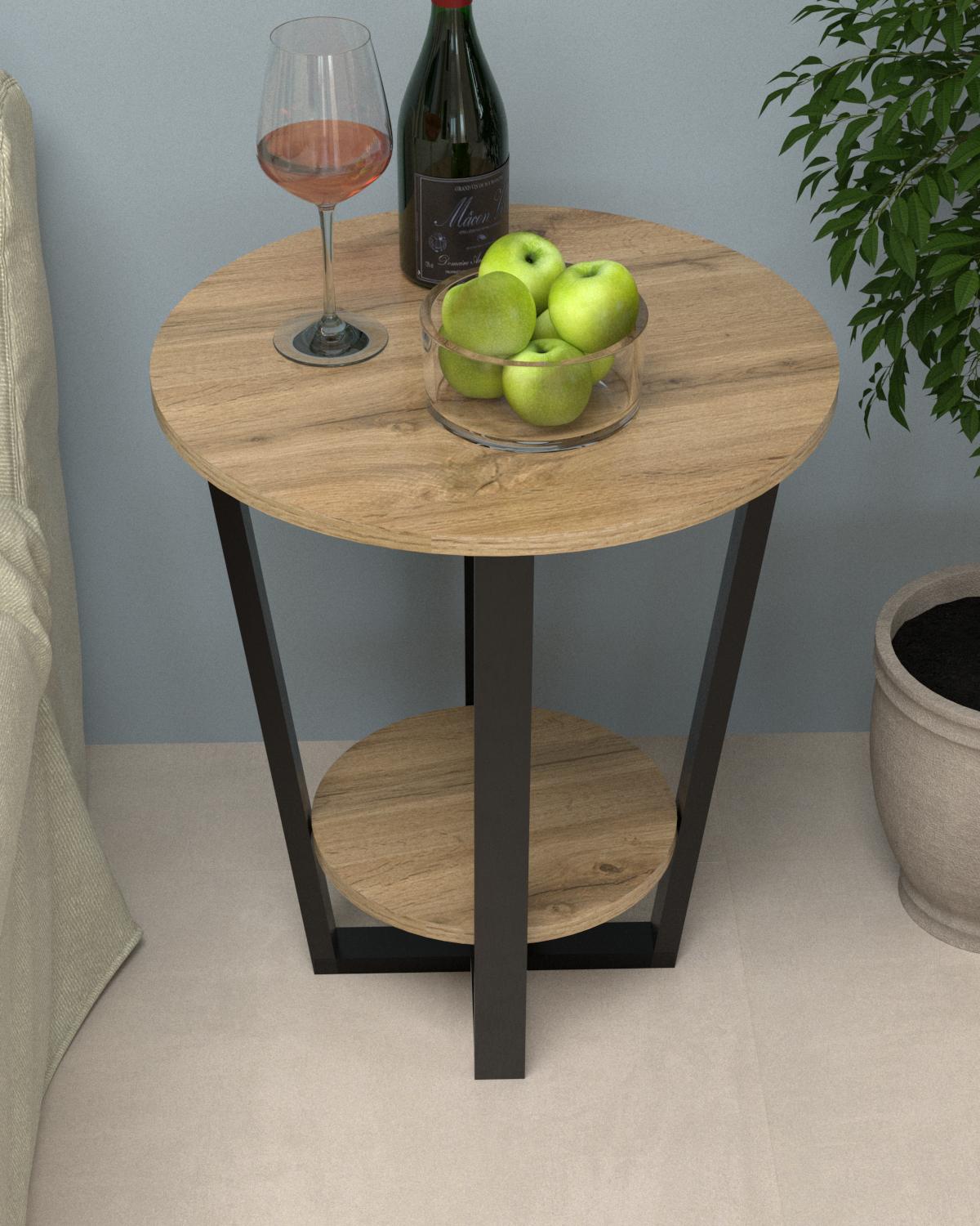 Столик приставний EcoLoft Евора DSP-1346-1 в стилі лофт Дуб Аппалачі (31708496)