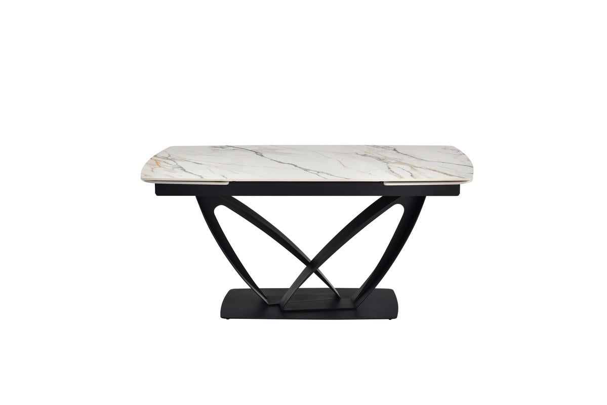 Стол обеденный раскладной Vetro TML-950 касса голд керамика/металл глянец 1600/2400х900х760 см Черный (massimo kasa gold/Black)