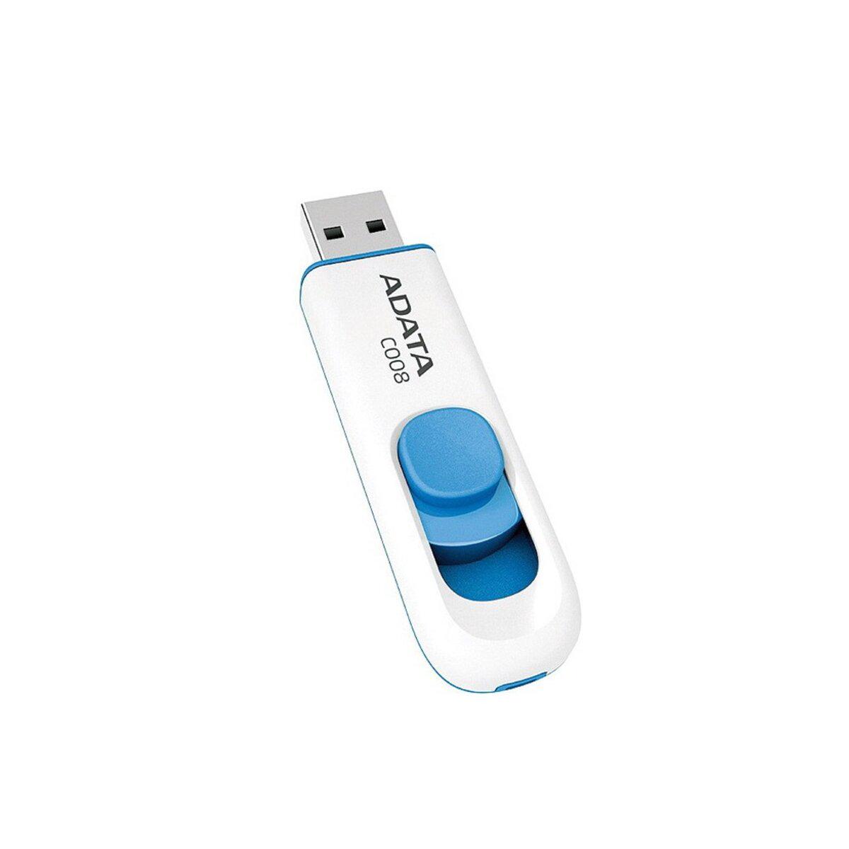 Флеш-память A-DATA USB2.0 C008 32 Gb WHITE/BLUE (568864) - фото 1