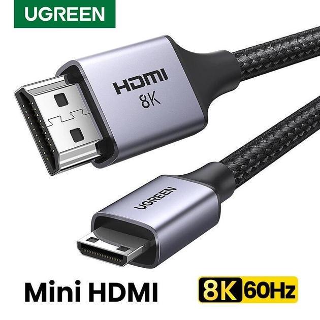 Кабель UGREEN HD163 Cable Mini HDMI to HDMI 2.1 8K 60Hz 1 м Grey (6941876215140) - фото 2