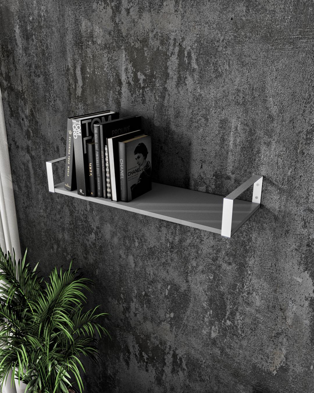 Полка настенная в стиле лофт Moreli XR 28 прямоугольник Антрацит