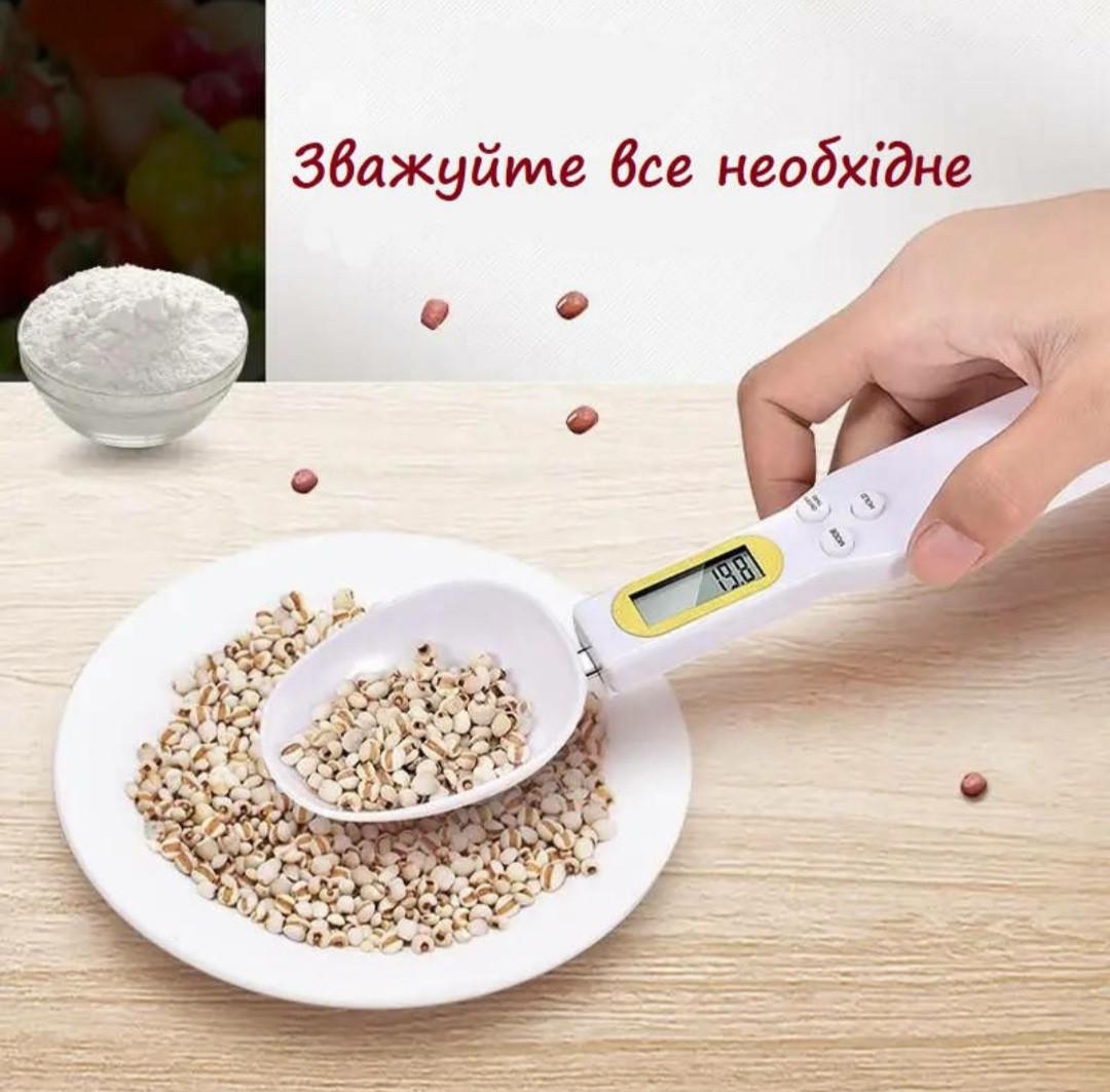 Мерная ложка-весы электронная с LCD дисплеем до 500 г White (2435740315) - фото 3 Мерная ложка-весы электронная с LCD дисплеем до 500 г White (2435740315) - фото 3