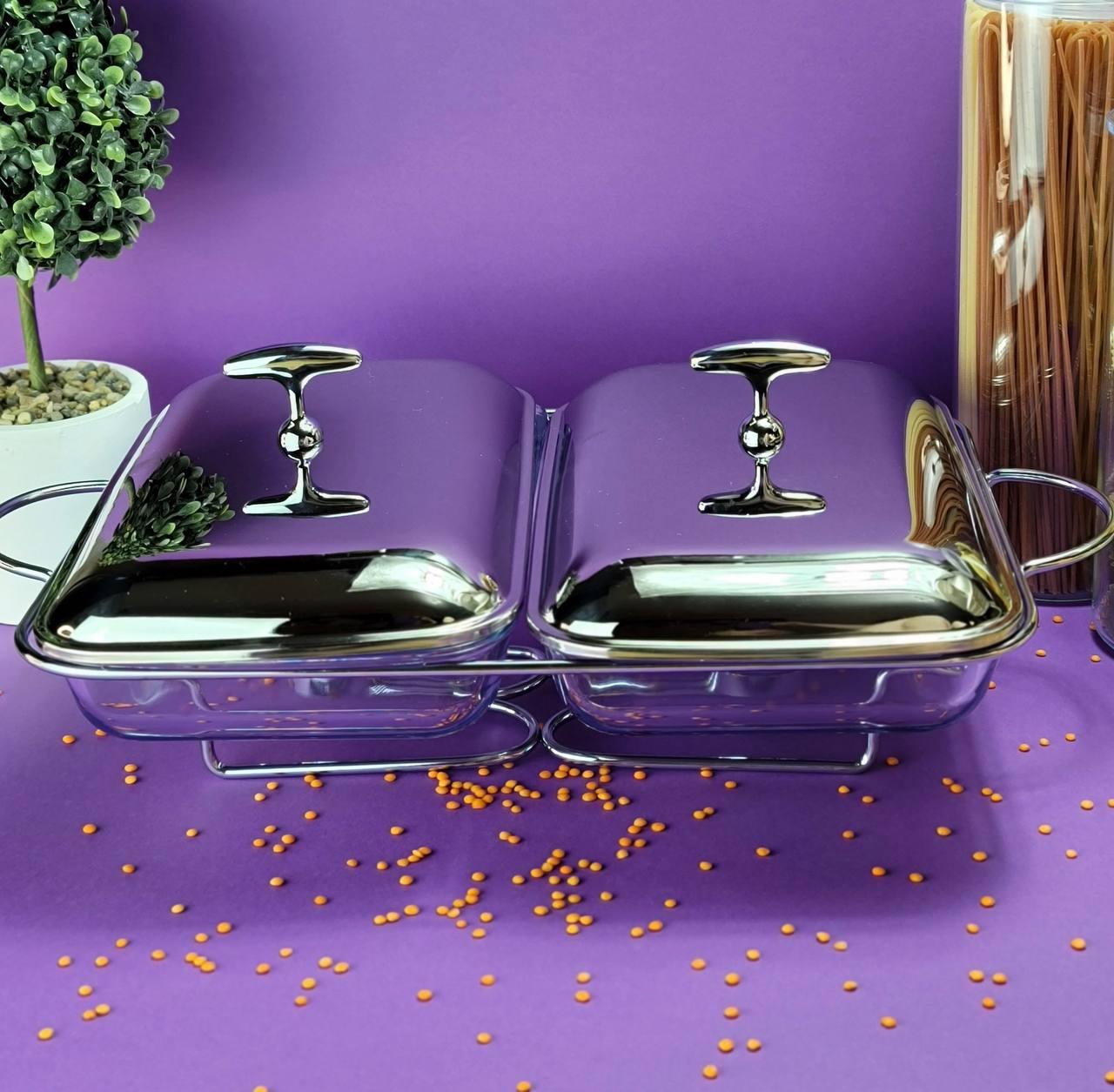 Марміт настільний Edenberg зі скляною ємністю з підігрівом на підставці 3,6 л (EB-1444) 2x1,8 л - фото 2 Марміт настільний Edenberg зі скляною ємністю з підігрівом на підставці 3,6 л (EB-1444) 2x1,8 л - фото 2