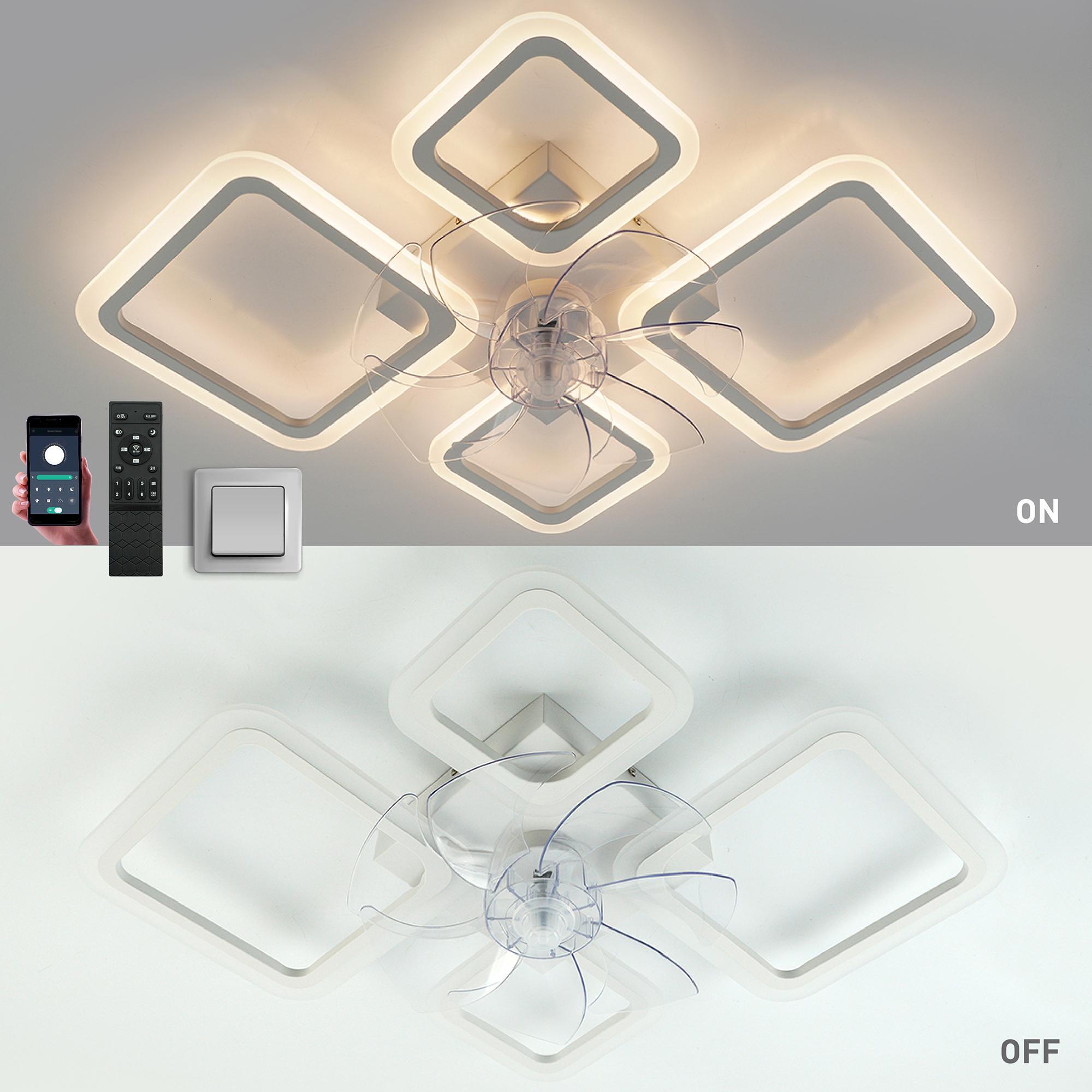 Люстра світлодіодна з вентилятором ESLLSE FAN OVAL 4S 70 Вт/18 Вт 760x560x120 мм Білий (141-10589-01) - фото 2 Люстра світлодіодна з вентилятором ESLLSE FAN OVAL 4S 70 Вт/18 Вт 760x560x120 мм Білий (141-10589-01) - фото 2