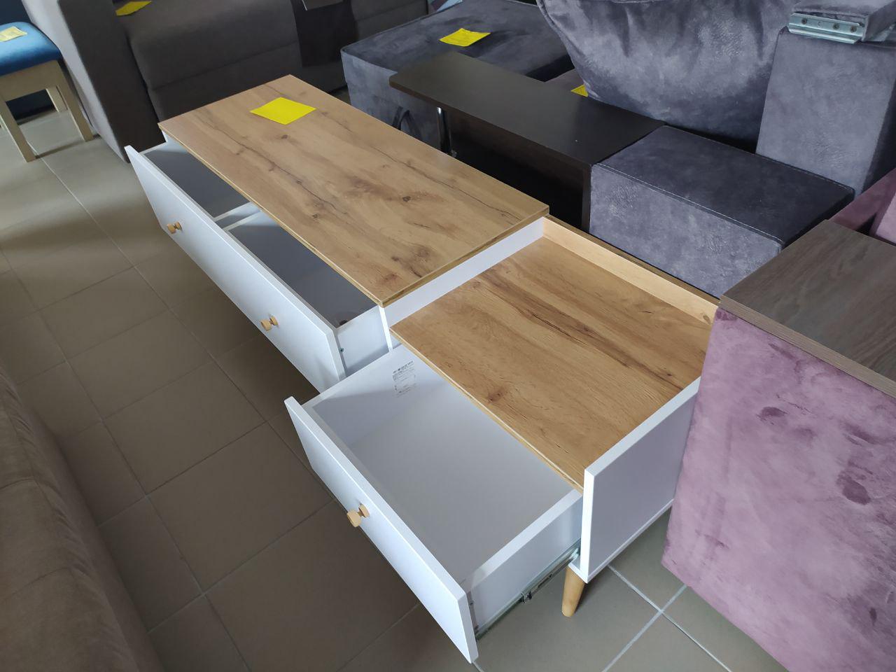 Тумба для TV скандинавская Asgard 1530x495x400 мм Белая Аляска/Дуб золотой крафт (GAAG08011200000) - фото 3