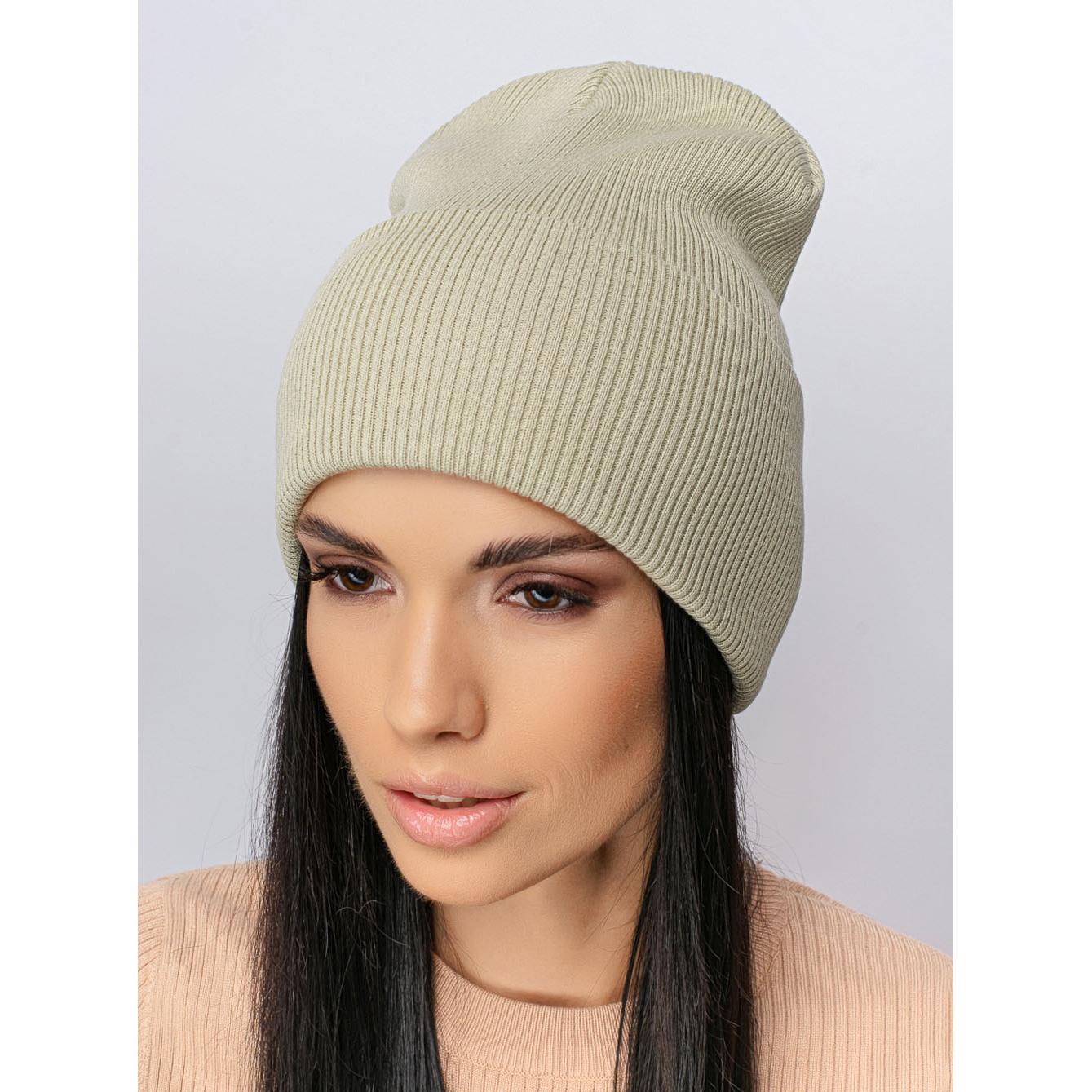 Шапка женская хлопковая Leks Швед one size Светлая фисташка