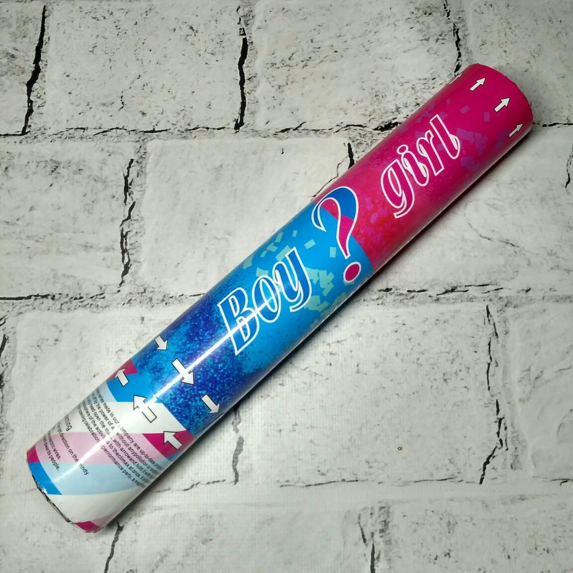 Хлопушка для определения пола Гендер Пати Мальчик 30 см Голубой (14587)