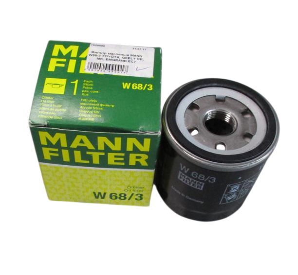 Фильтр масляный MANN W68/3 TOYOTA/GEELY CK/MK/EMGRAND EC7/EC8 (3085936024)