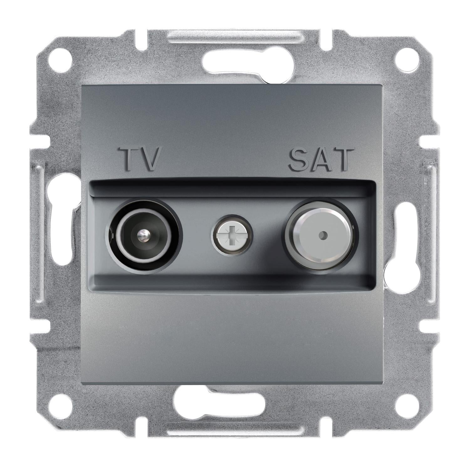 Розетка конечная TV/Sat Schneider Electric Asfora Стальной (EPH3400162)
