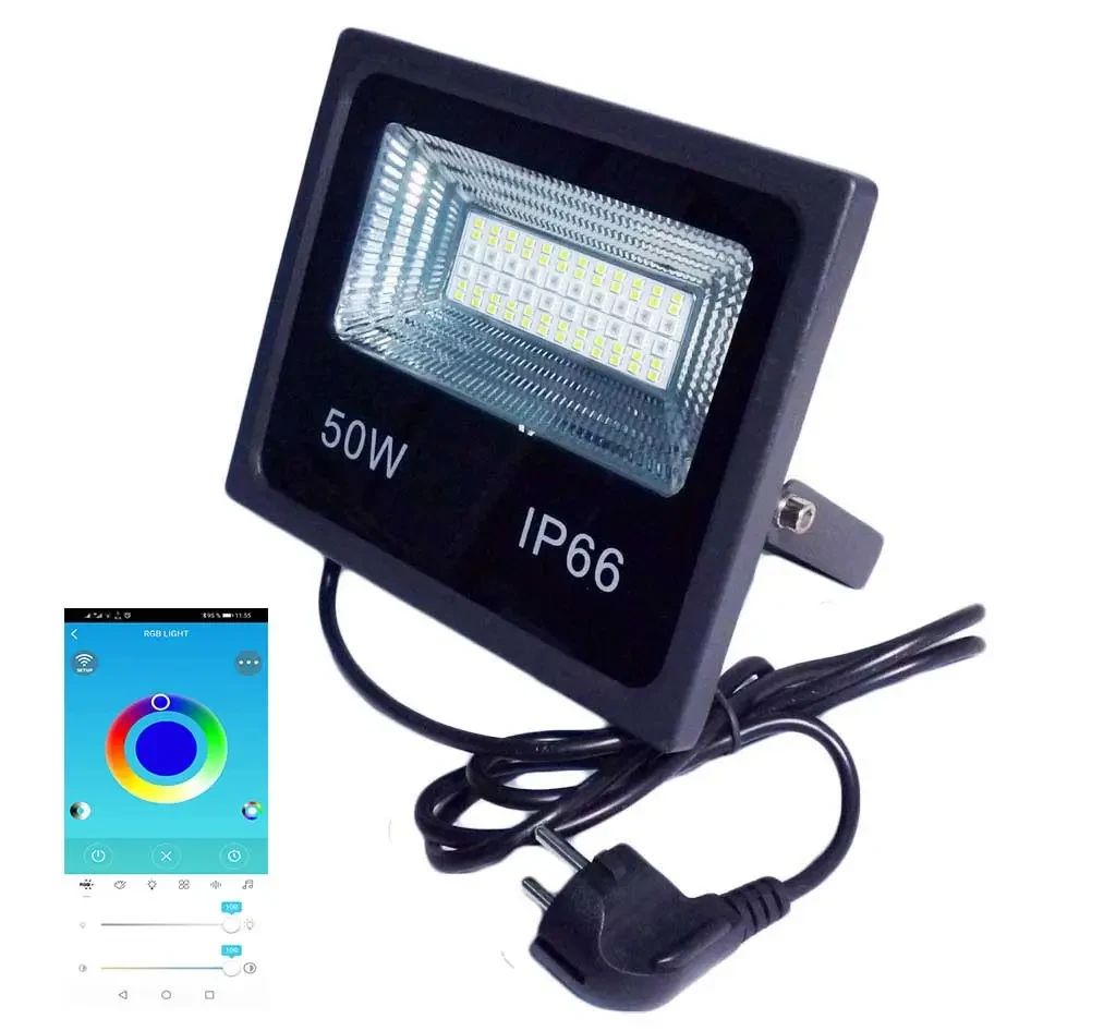 Прожектор Smart LED 50W IP66 RGB Bluetooth з додатком (173) - фото 3