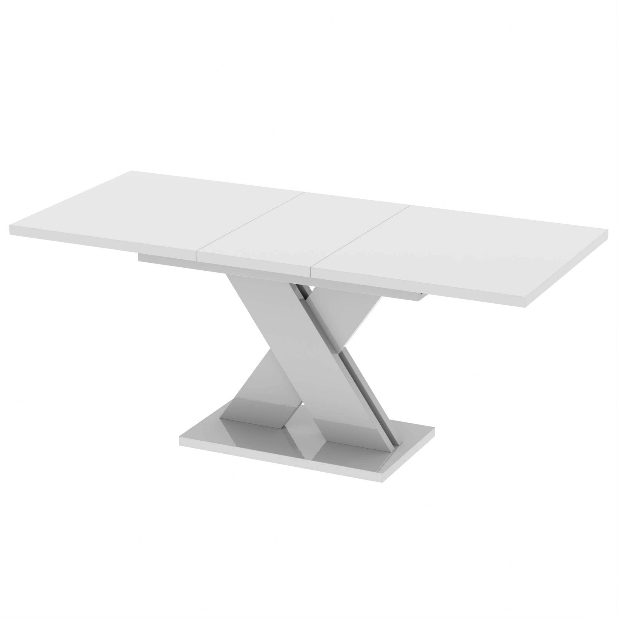 Обеденный стол Неман Ламар раздвижной МДФ Белый глянец (190770)