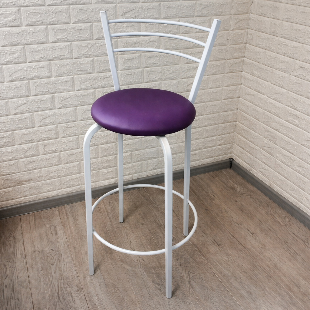 Барний стілець металевий 35х107 см Фіолетовий/Білий (28373920)