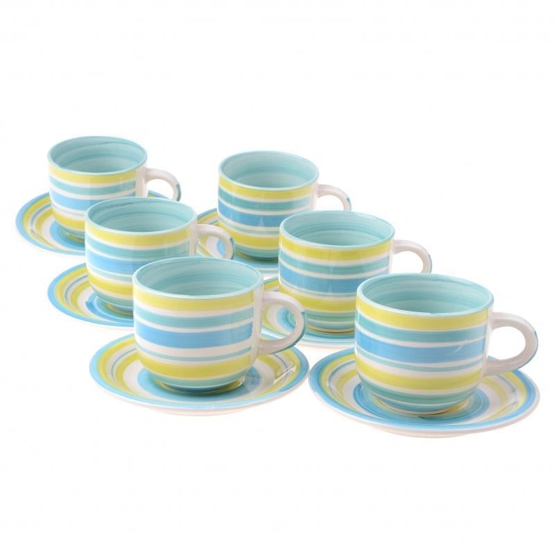 Набір чашок з блюдцями Lora NC21 6х6 340 мл Набір чашок з блюдцями Lora NC21 6х6 340 мл