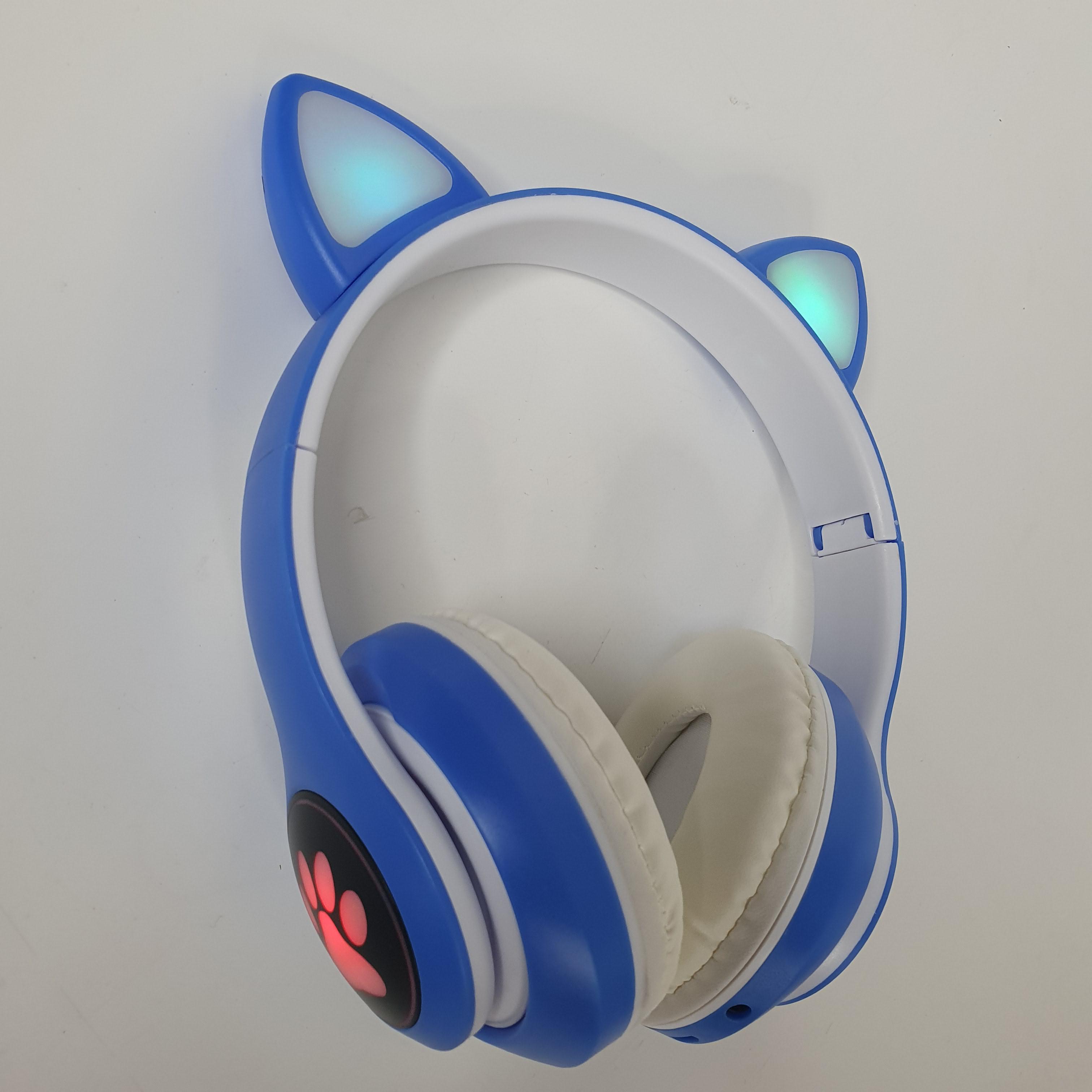 Навушники Cat Bluetooth MP3/FM STN-28-D1 з котячими вушками 400 мАг Синій - фото 8