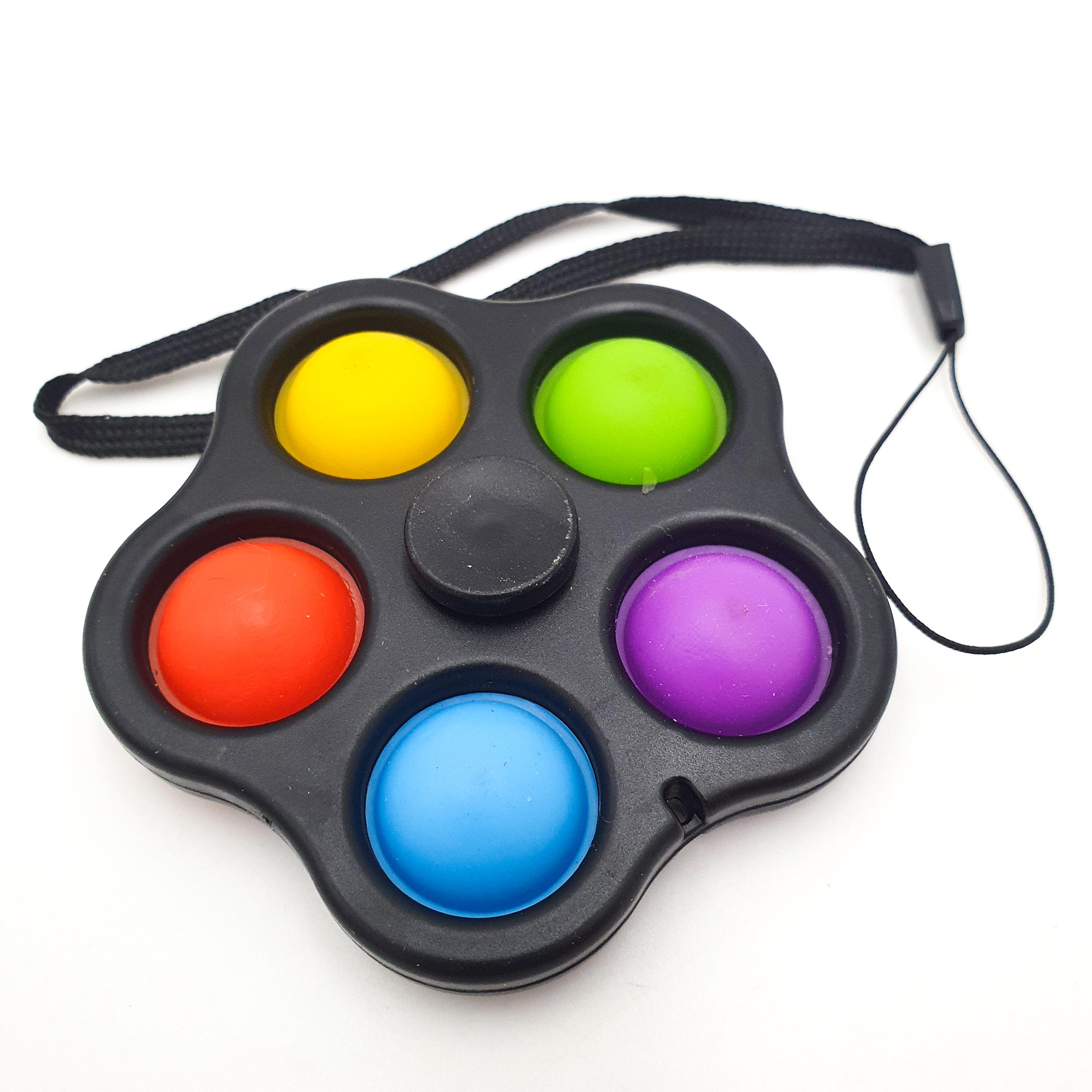 Сенсорная игрушка 2в1 антистресс и спинер силиконовая бесконечная пупырка Симпл Димпл UKC Simple Dimple черный