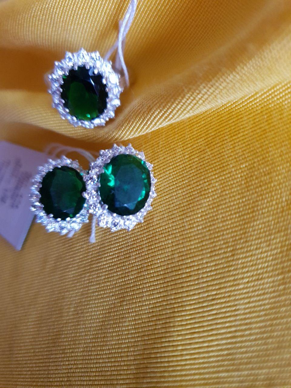 Колечко серебряный Джоли р. 19 925 проба Зеленый (30075719) - фото 2 Колечко серебряный Джоли р. 19 925 проба Зеленый (30075719) - фото 2