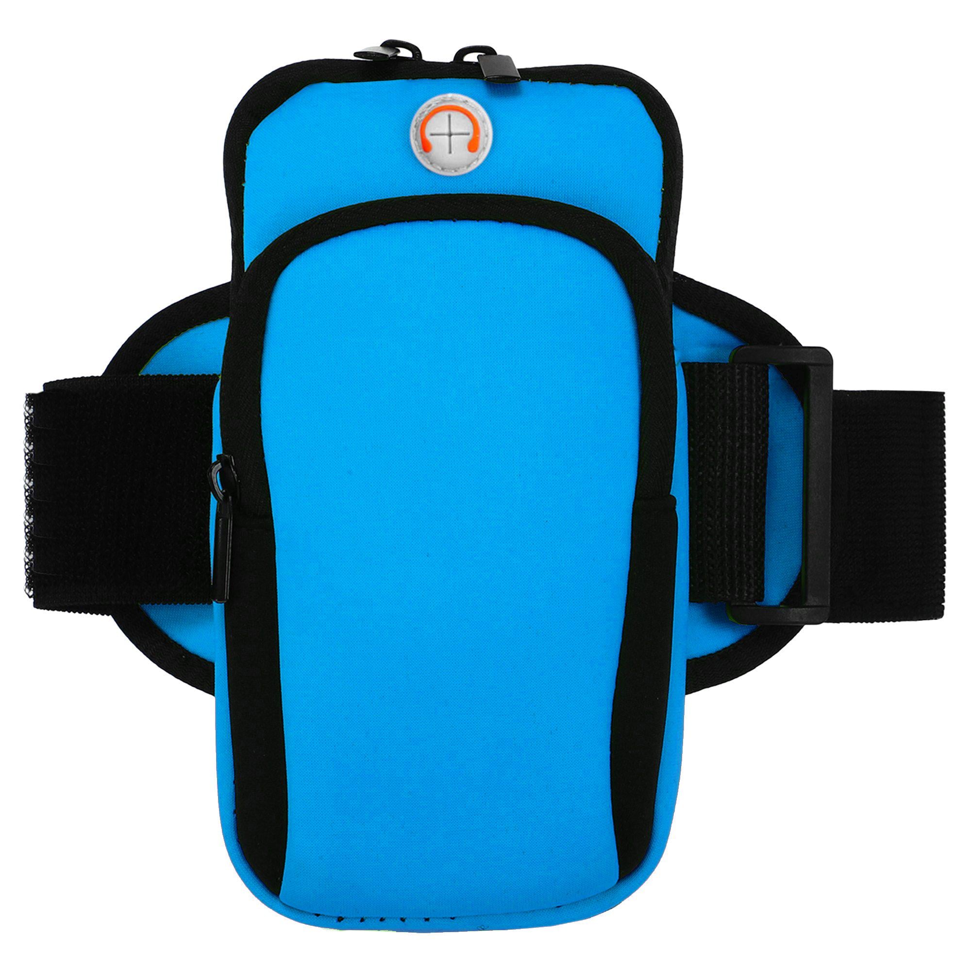 Чохол-гаманець на руку для бігу SP-Sport C-0326 (поліестер, р-р 9x7см, кріплення на липучці, чорний-блакитний)