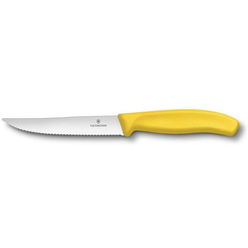 Нож кухонный серрейтор Victorinox Vx67936.12L8 Swiss Classic Steak&Pizza 235 мм Желтый