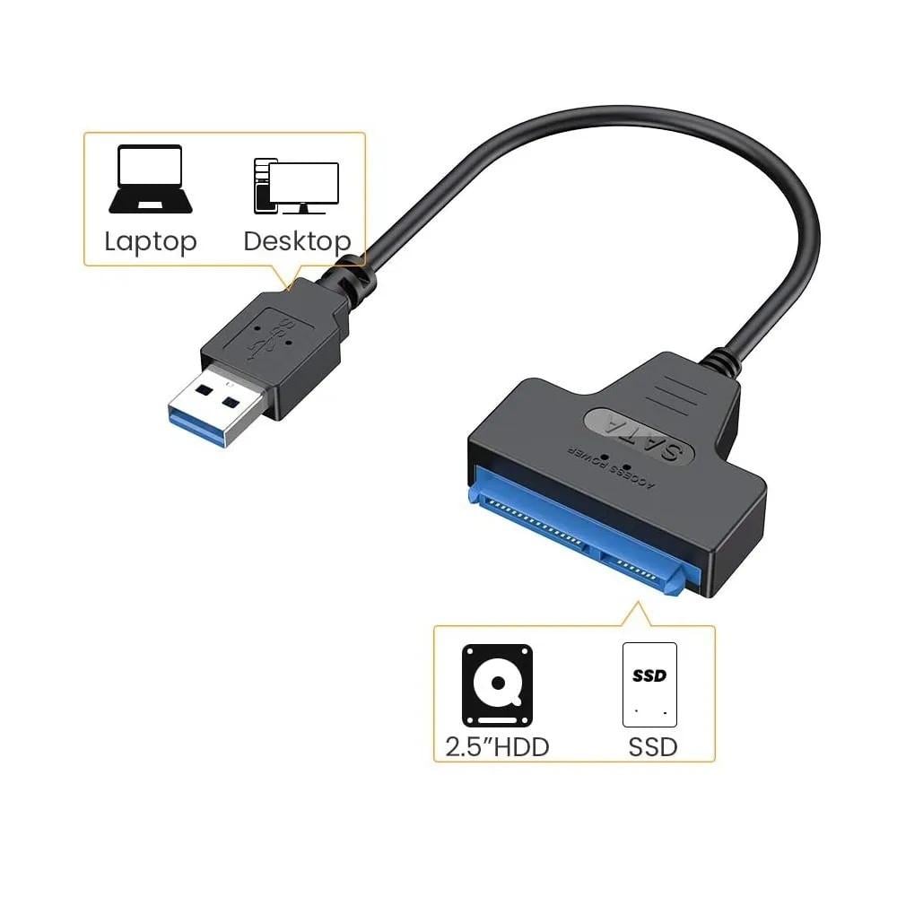 Кабель адаптер SUNROZ USB 3.0 SATA III 6 Гбіт для HDD SSD дисків 2,5" (A48596) - фото 2