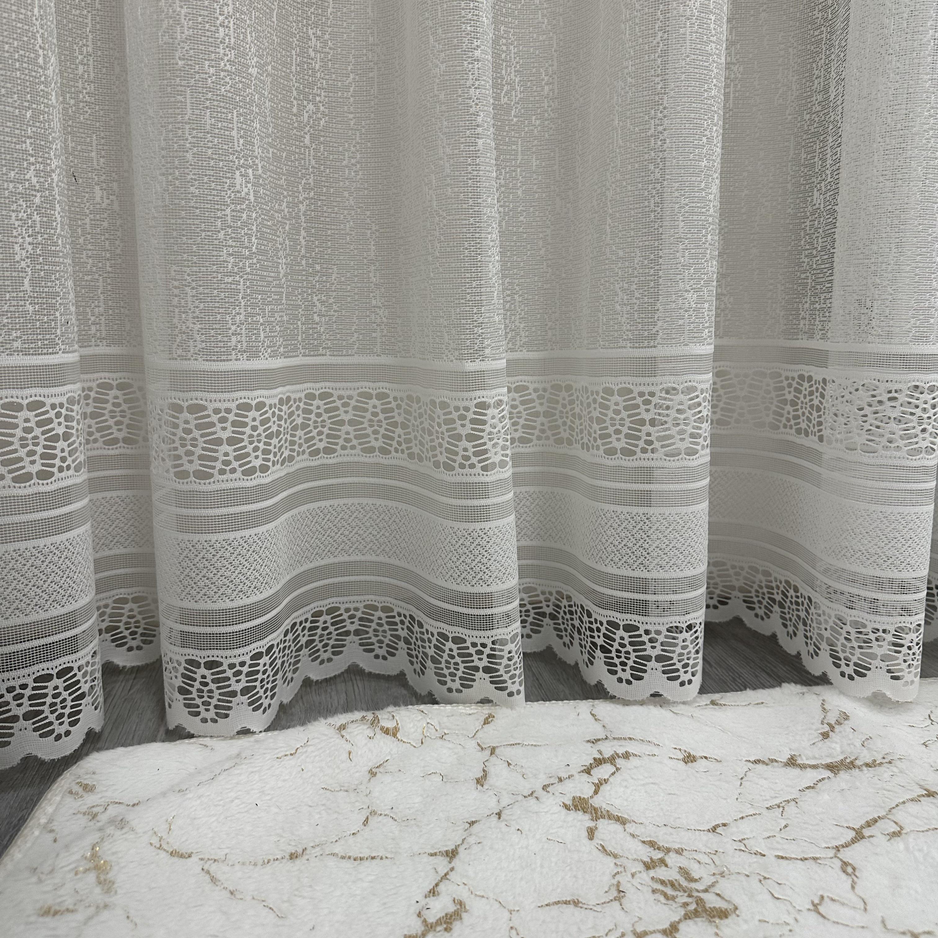 Тюль жаккард готова з візерунком 300х270 см на тасьмі 6 см 2 ряди петель Молочний (ТПМ-3) - фото 8 Тюль жаккард готова з візерунком 300х270 см на тасьмі 6 см 2 ряди петель Молочний (ТПМ-3) - фото 8