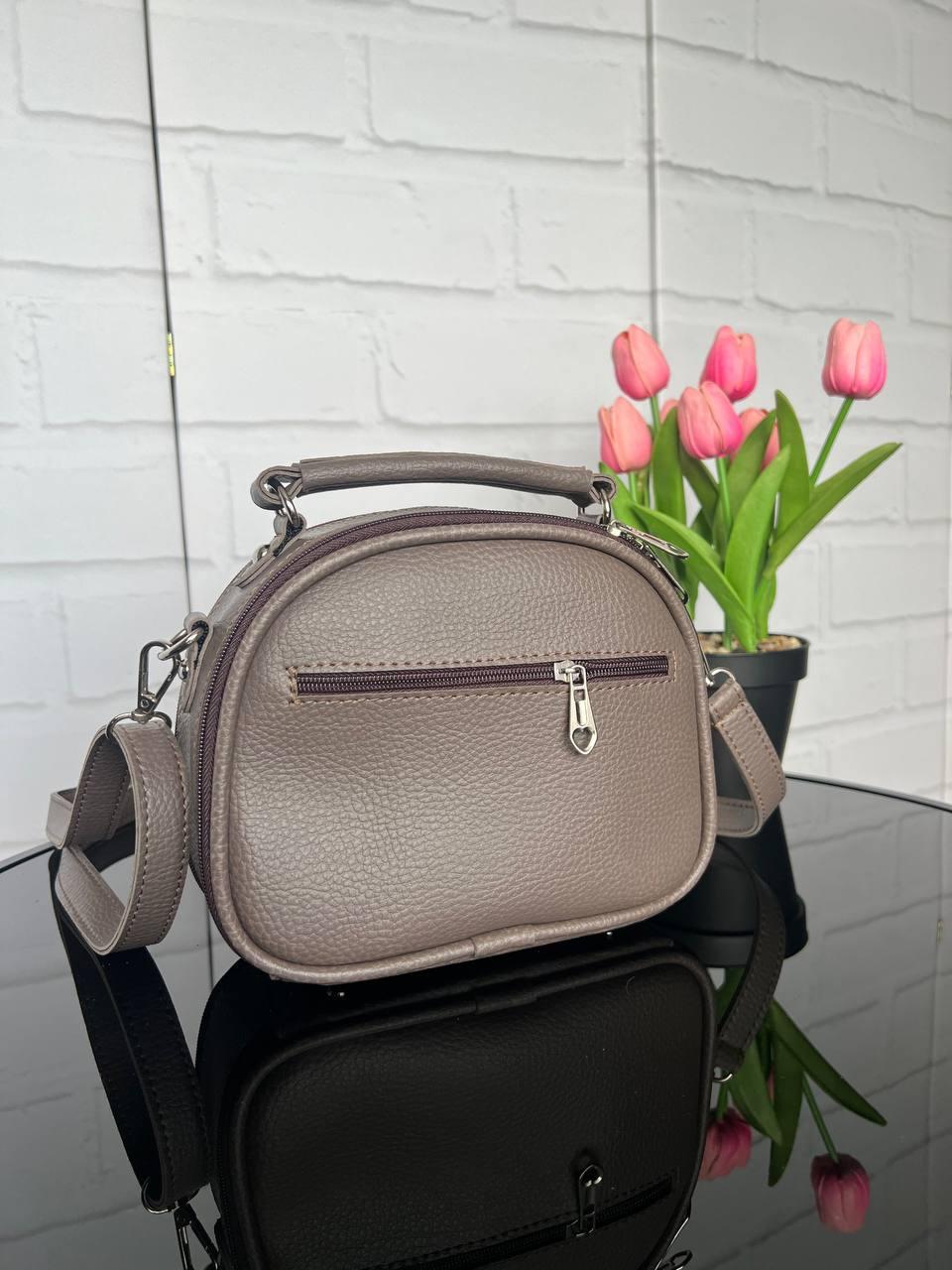 Сумка женская кросс-боди из экокожи 22х17х9 см Капучино (2682007783) - фото 7