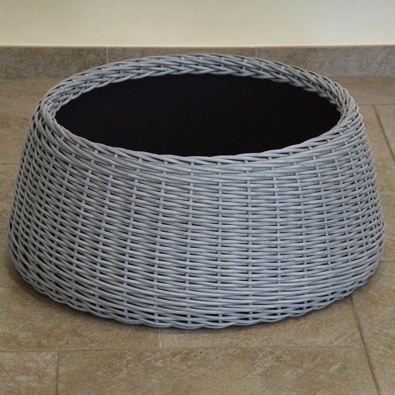 Підставка-спідниця під ялинку плетена зі штучного ротанга/ручної роботи XL Сірий (23296113) - фото 6