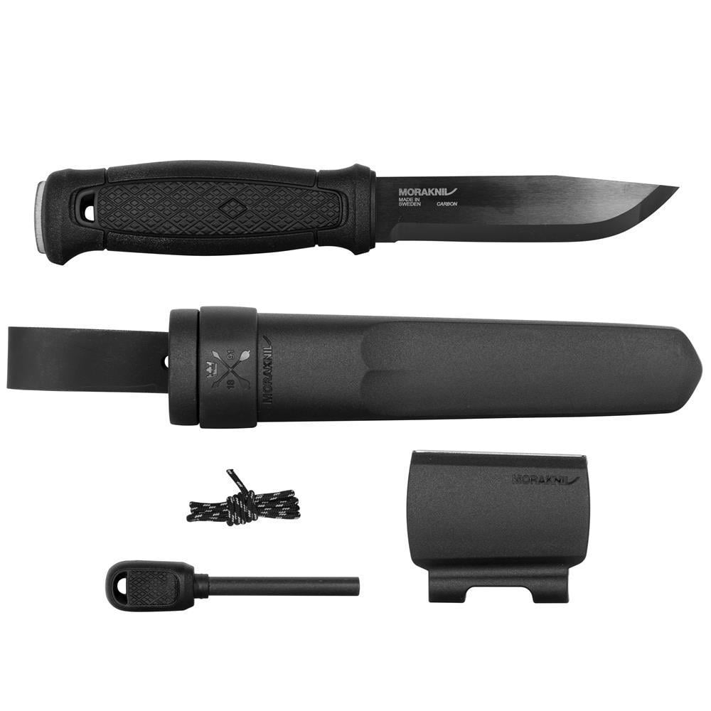 Нож туристический Morakniv Garberg BlackBlade с чехлом/точилкой и отверстием для ношения углеродистая сталь 109 мм Черный (2359470608)
