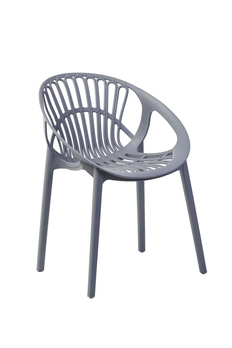 Стул обеденный пластиковый Vetro Mebel P-09 Дымчато-серый
