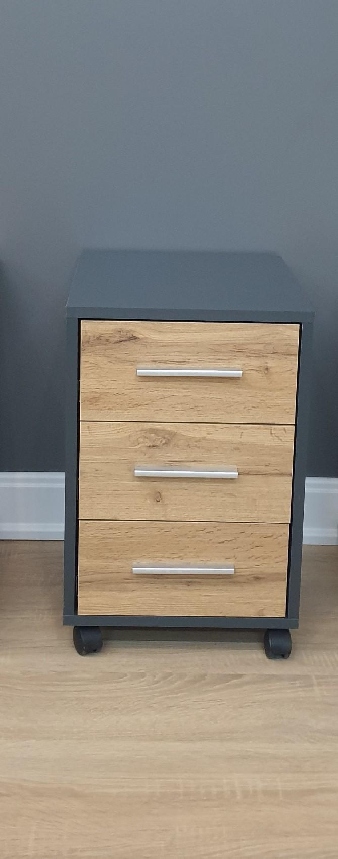 Мобільна тумба 3 шухляди P-3 350х453х440 мм Антрацит/Дуб Аппалачі