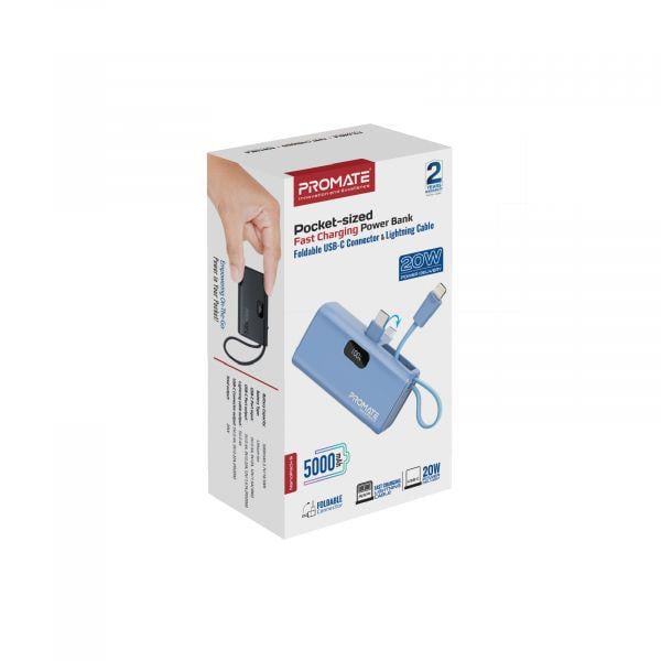 Повербанк Promate Nanopack-5 5000 mAh 20W Blue (nanopack-5.navy)